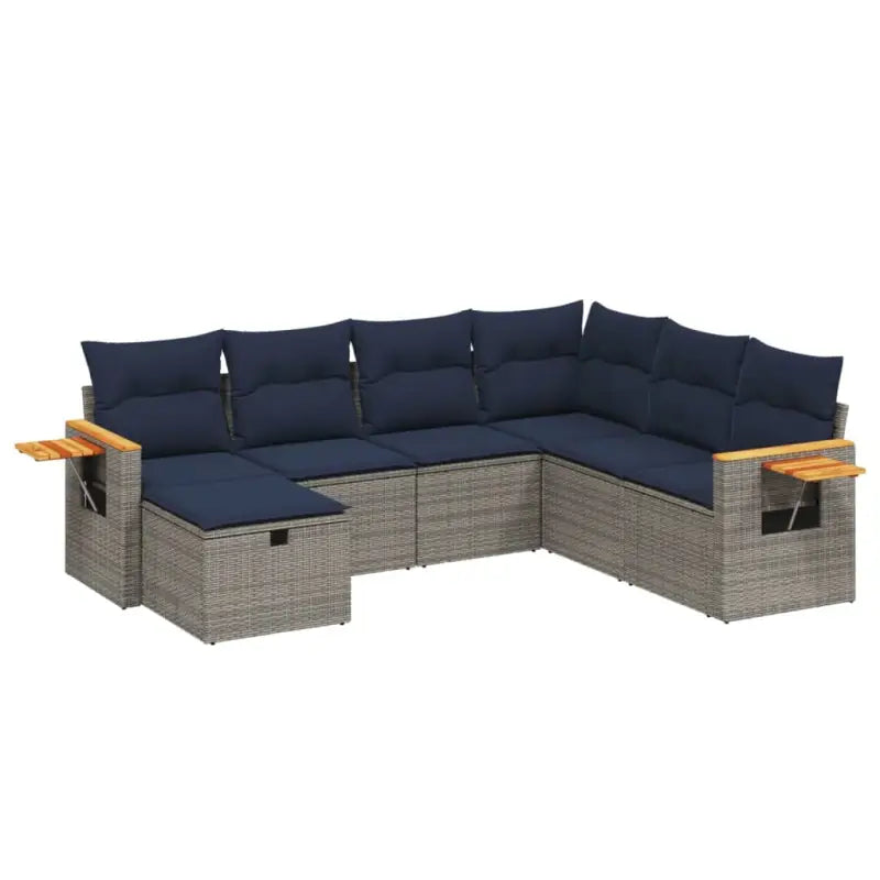 Gepoeerdcoat staal loungeset voor tuin of terras met grijs materiaal - Tuinsets