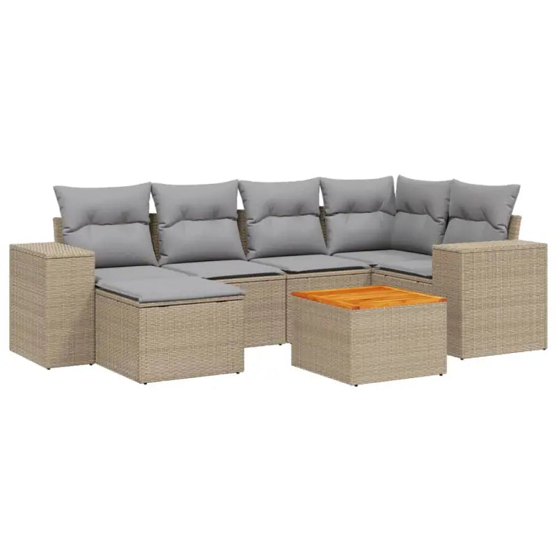 Gepolijste loungeset met beige materiaal en gepoedercoat staal afmetingen - Tuinsets