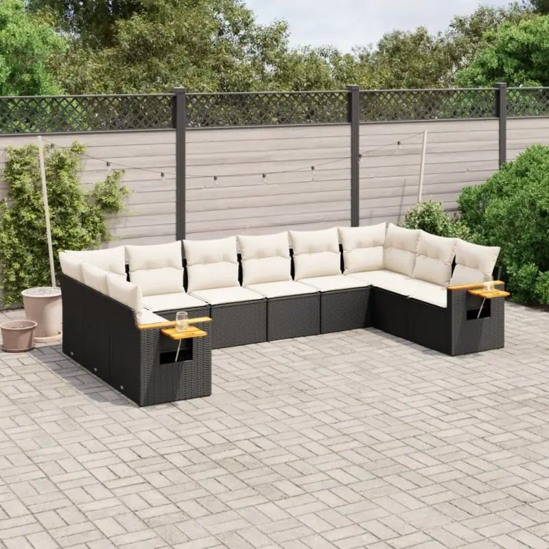 Gezellige tuinset met beige materiaal en waterdichte tas - Zwart en crème / Zonder tafel - Tuinsets
