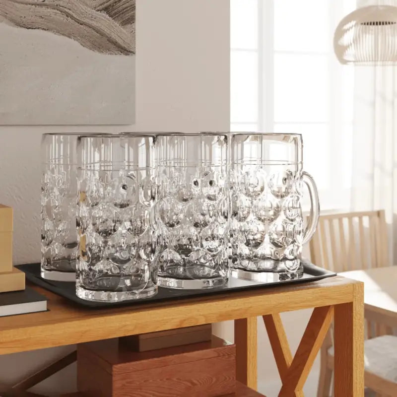 Glazen bierpul met traditioneel bobbelontwerp voor andere dranken - 1000 ml - Mokken & bekers