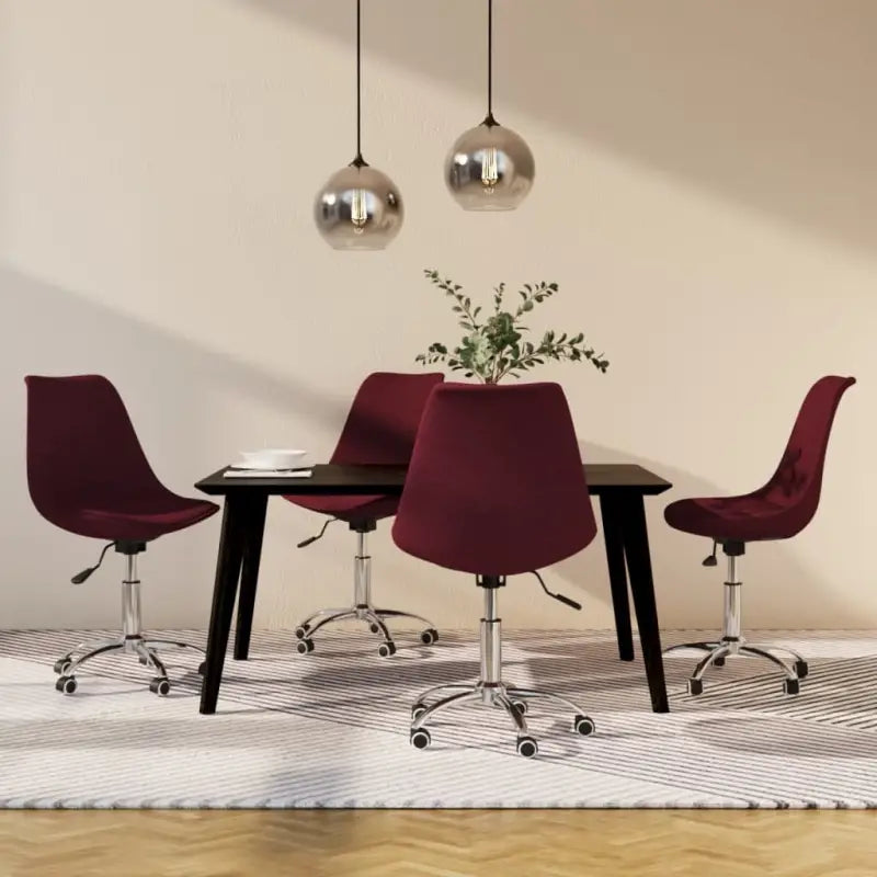 Graden draaibare eetkamerstoelen met modern en comfortabel design - Paars / 4 - Eetkamerstoelen