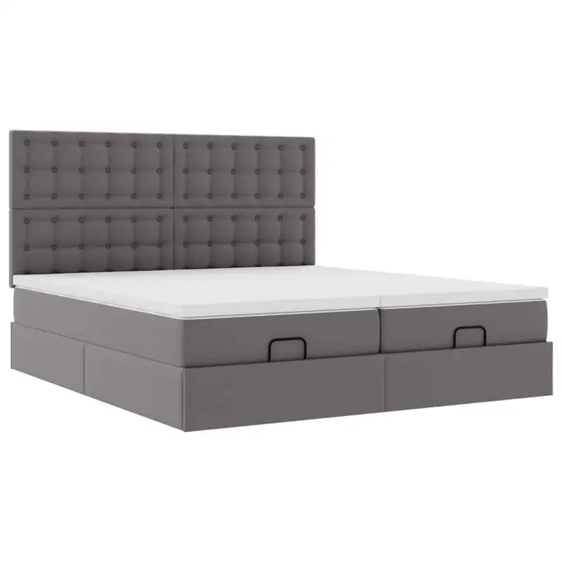 Grijs ottomaan bed met ruime opbergruimte en comfortabel matras - Bedden & bedframes