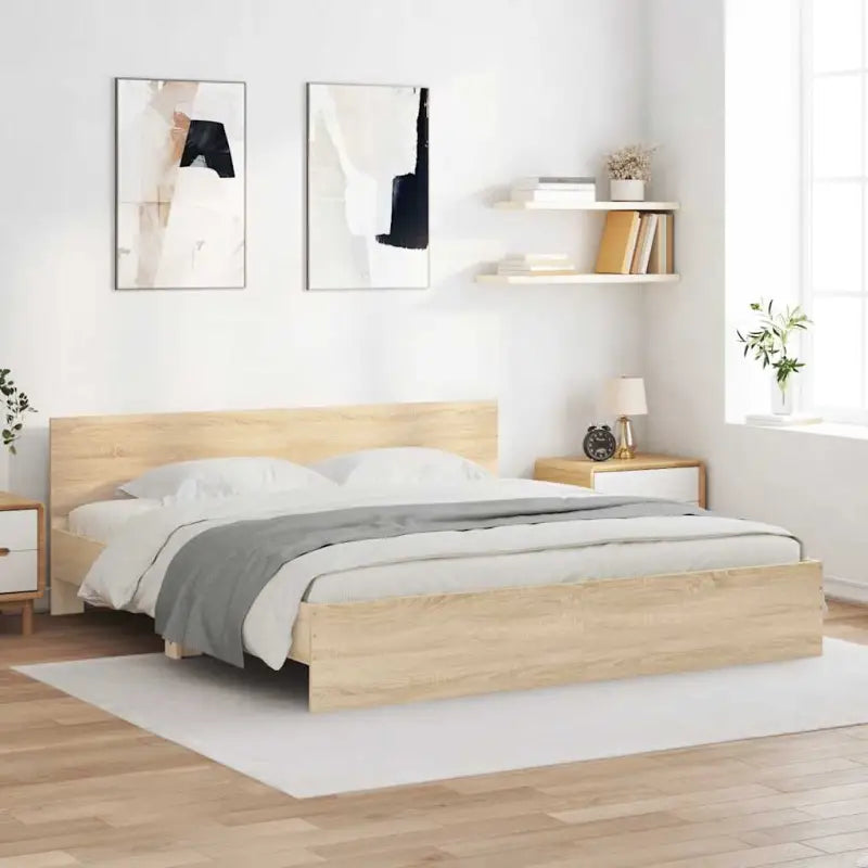 Grijs Sonoma bedframe voor een stabiele en stijlvolle slaapkamer - Sonoma eiken / 180 x 200 cm - Bedden & bedframes