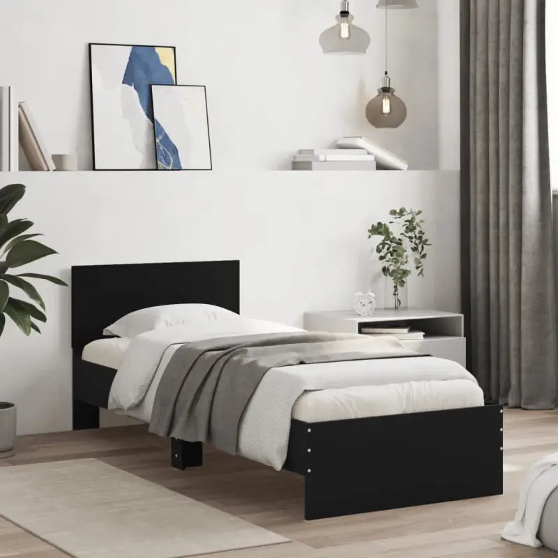 Grijs Sonoma bedframe voor een stabiele en stijlvolle slaapkamer - Zwart / 90 x 190 cm - Bedden & bedframes