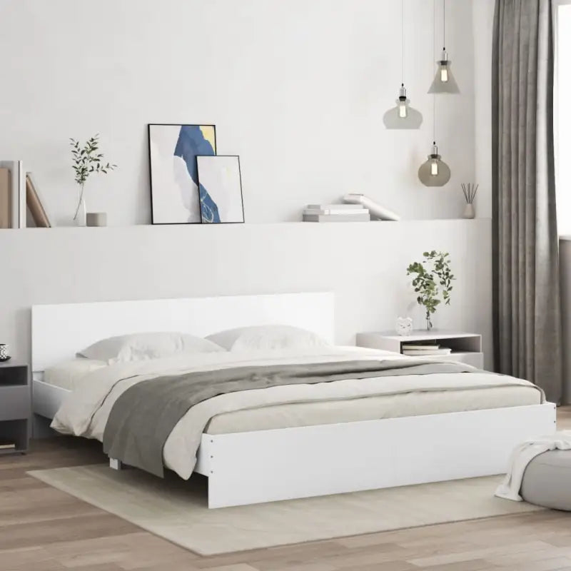 Grijs Sonoma bedframe voor een stabiele en stijlvolle slaapkamer - Wit / 160 x 200 cm - Bedden & bedframes