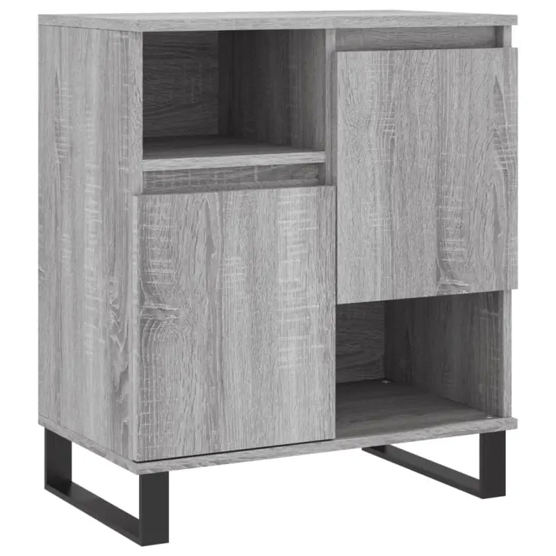 Grijs Sonoma dressoir met bewerkt hout en ijzeren poten - Dressoirs & buffetkasten
