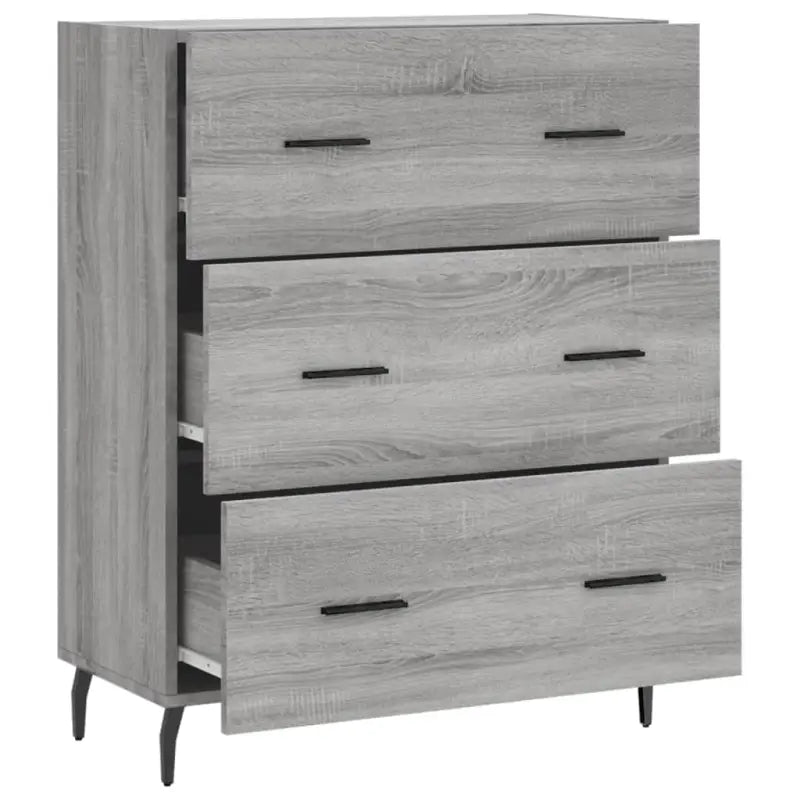Grijs Sonoma dressoir met metalen pootjes en bewerkt hout - Dressoirs & buffetkasten