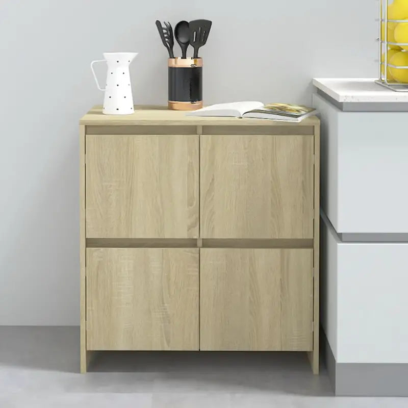 Grijs Sonoma dressoir van bewerkt hout met minimalistisch ontwerp - Sonoma eiken / 1 - Dressoirs & buffetkasten