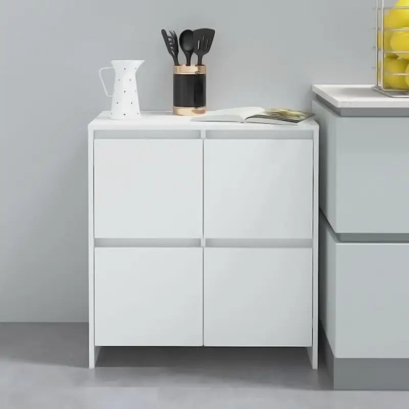 Grijs Sonoma dressoir van bewerkt hout met minimalistisch ontwerp - Wit / 1 - Dressoirs & buffetkasten
