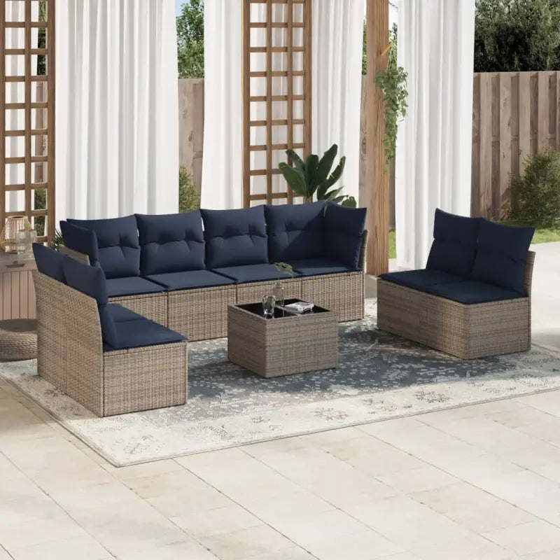 Grijze loungeset met waterdichte tas en gepoedercoat staal voor buiten - Tuinsets