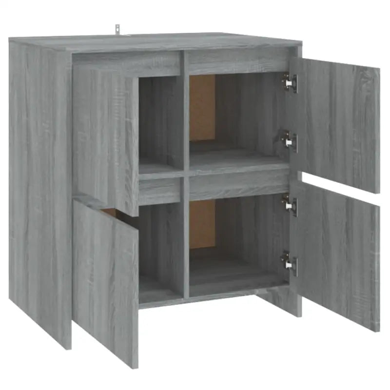 Grijze Sonoma dressoir in bewerkt hout met minimalistisch design - Dressoirs & buffetkasten