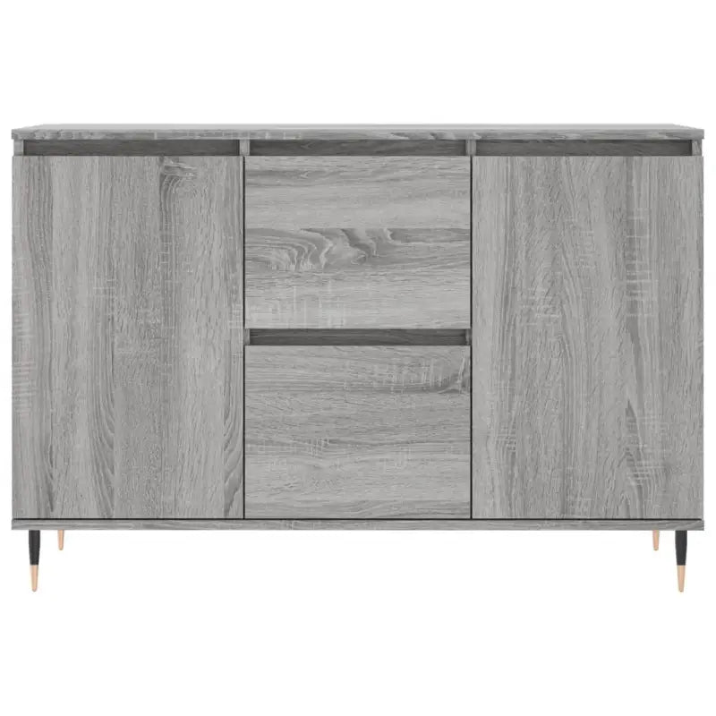 Grijze Sonoma dressoir met bewerkt hout en ijzeren poten - Dressoirs & buffetkasten