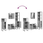 Grijze Sonome badkamermeubelset muur gemonteerd van bewerkt hout - Badkamermeubelsets