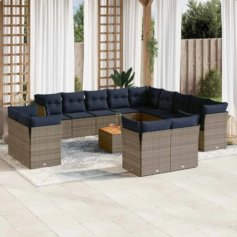 Grijze tuin loungeset met waterdichte tas en gepoedercoat staal - Grijs - Tuinsets