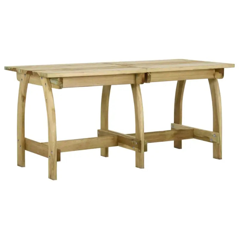 Groen geïmpregneerde houten tuintafel met trendy en praktisch ontwerp - 160 x 74 x 75 cm / 1 - Tuintafels