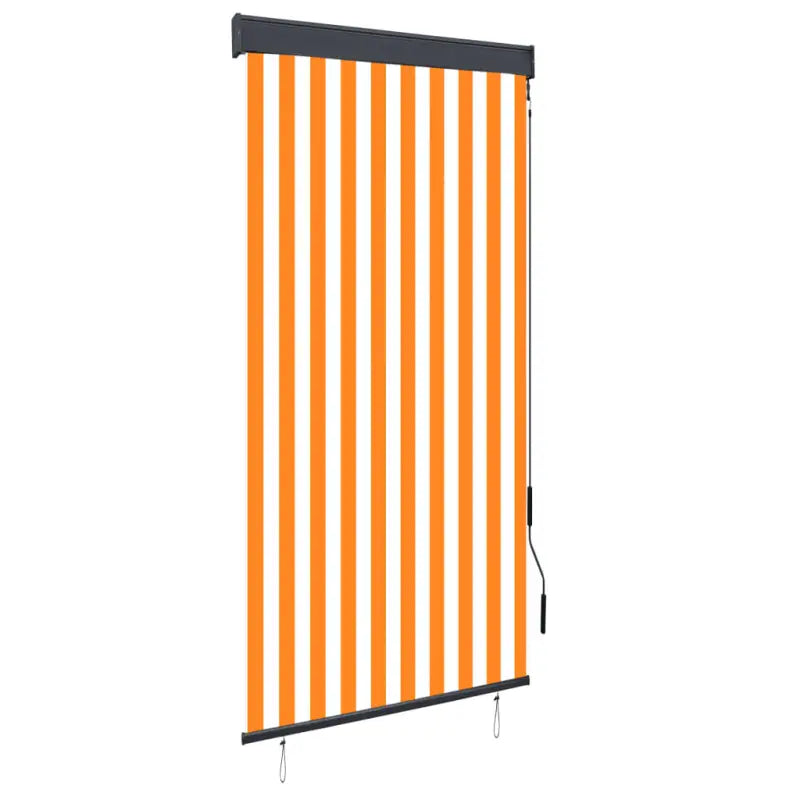 Handbediend tuinrolgordijn voor balkon tuin of terras - Oranje en wit / 100 x 250 cm - Jaloezieën & rolgordijnen