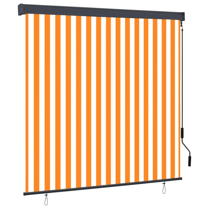 Handbediend tuinrolgordijn voor balkon tuin of terras - Oranje en wit / 170 x 250 cm - Jaloezieën & rolgordijnen