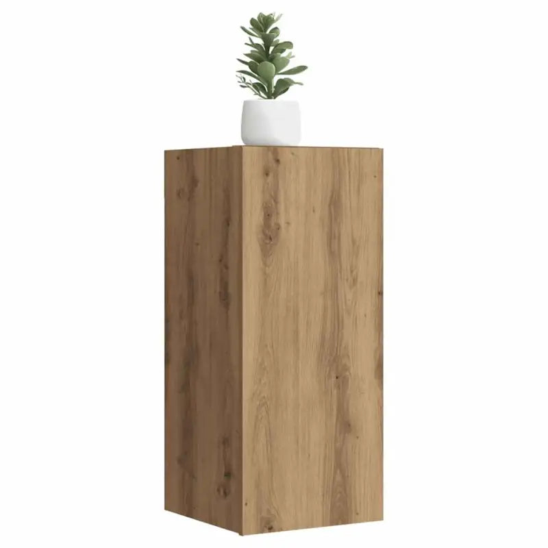Hangende Tv-meubel van bewerkt hout voor een trendy woonkamer sfeer - artisanaal eikenkleurig / 1 / 60 cm - Tv-meubels