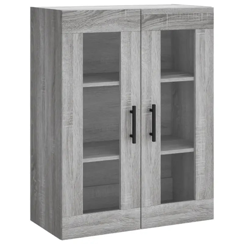 Hoge kast in grijs sonoma van bewerkt hout met unieke charme - Dressoirs & buffetkasten