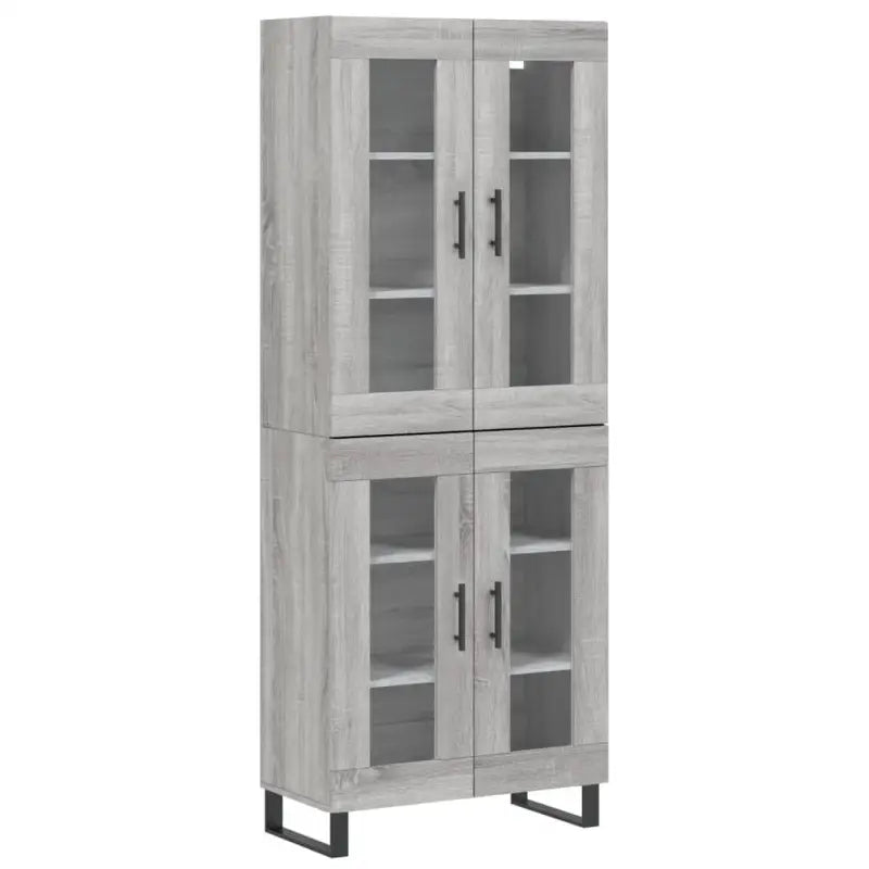 Hoge kast in grijs sonoma van bewerkt hout met unieke charme - Dressoirs & buffetkasten