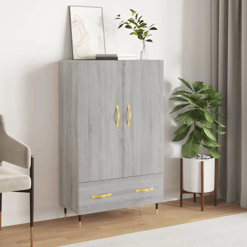 Hoge kast met metalen poten van bewerkt hout voor moderne interieurs - Grijs sonoma / 1 - Dressoirs & buffetkasten