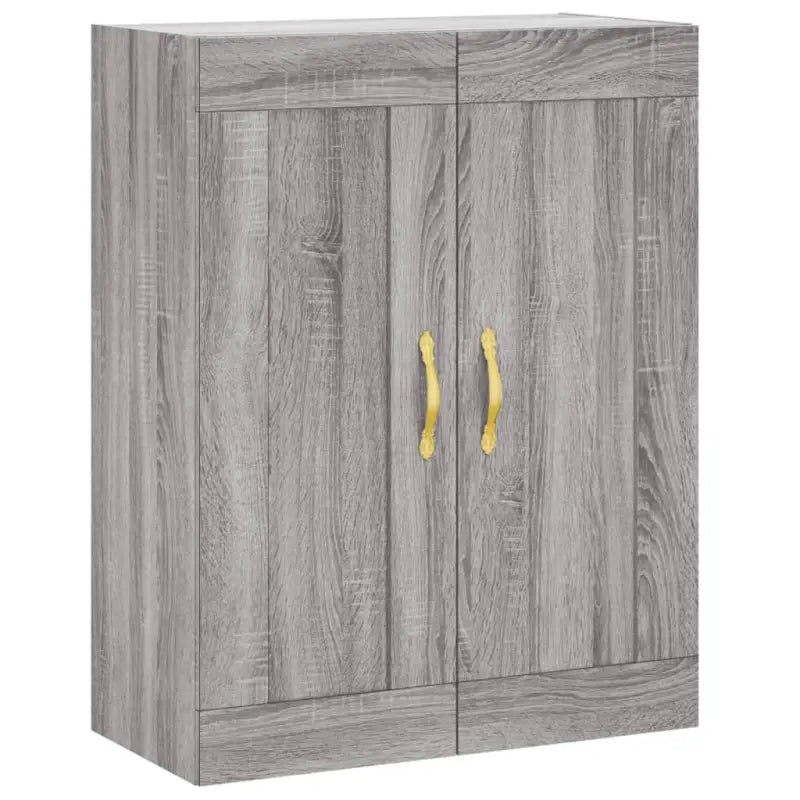 Hoge kast van bewerkt hout in grijs sonoma stijl - Dressoirs & buffetkasten