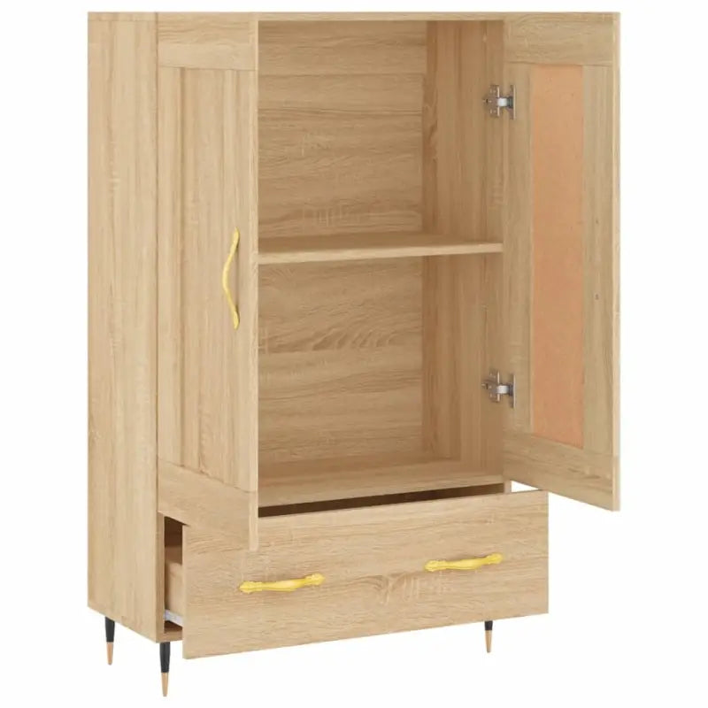 Hoge kast van bewerkt hout met duurzame en stijlvolle afwerking - Dressoirs & buffetkasten