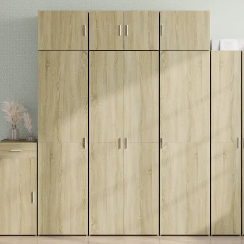 Hoge kast van bewerkt hout met elegante en duurzame uitstraling - Sonoma eiken / 1 - Dressoirs & buffetkasten