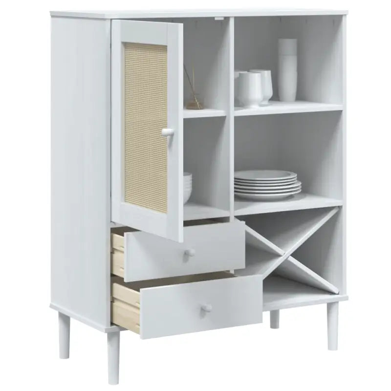 Hoge kast van massief grenenhout met elegante uitstraling - Dressoirs & buffetkasten