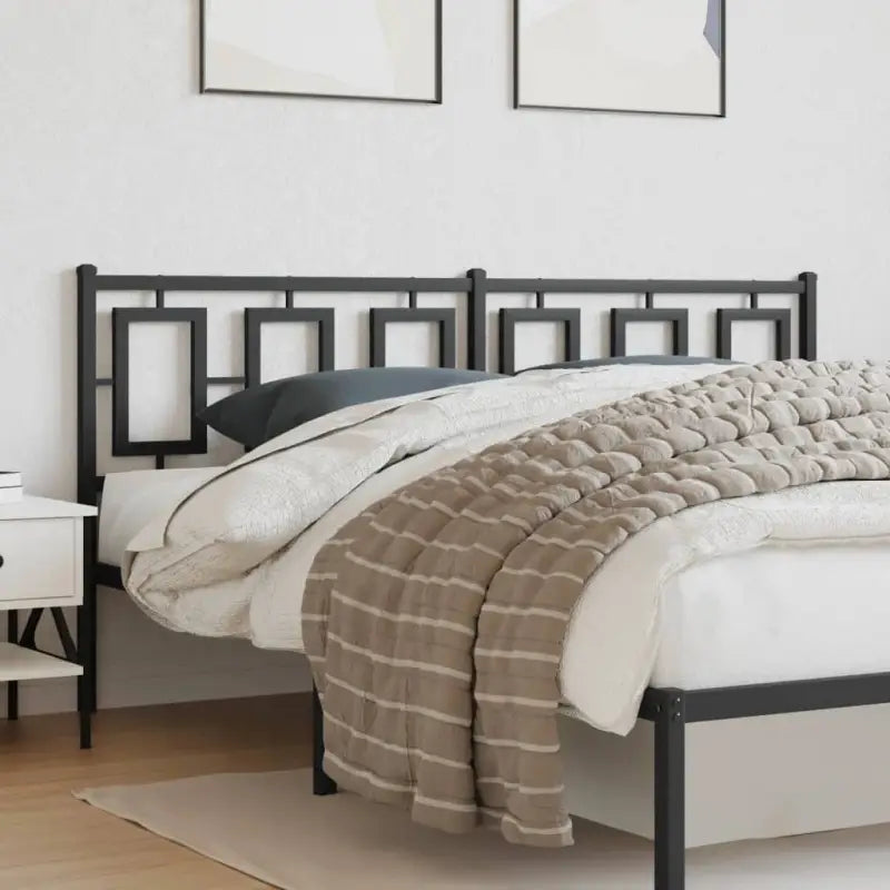 Hoofdbord met vierkante buizen voor een stoere slaapkamerstijl - Zwart / 180 cm / 1 - Hoofdborden en voetborden