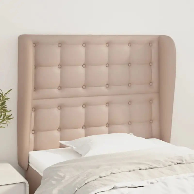 Hoofdborden en voetborden met hoogwaardige kunstleer levering bevat - Cappuccino / 103 x 23 x 118/128 cm / 1