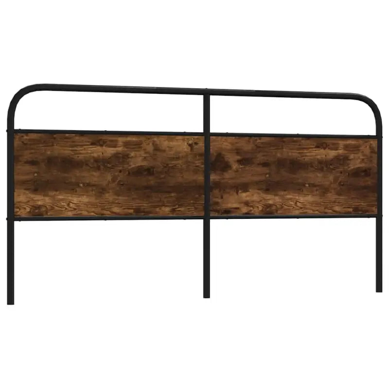 Hoofdborden en voetborden met ronde buizen en bewerkt hout - Gerookt eiken / 190 cm / 1 - Hoofdborden en voetborden