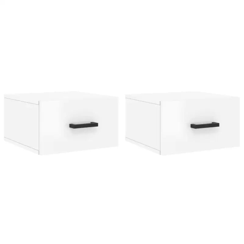 Hoogglans wit wandgemonteerde opbergkast met duurzaam hout - Opbergkasten & lockerkasten