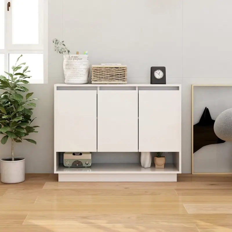 Hoogglans witte dressoir van bewerkt hout voor moderne inrichting - Wit / 1 - Dressoirs & buffetkasten