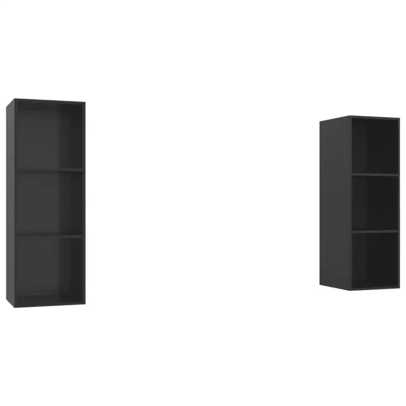 Hoogglans Zwart Tv-Meubelset met Opbergruimte en Wandmontagemogelijkheden - Tv-meubels