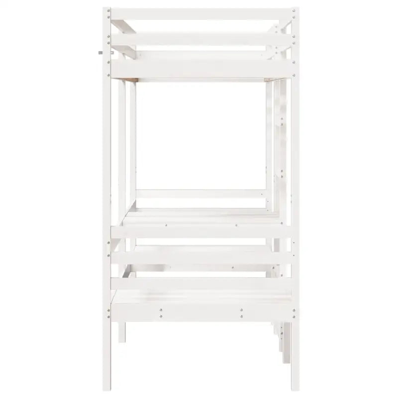 Hoogslaper met bureau in massief grenenhout voor beperkte ruimte - Bedden & bedframes