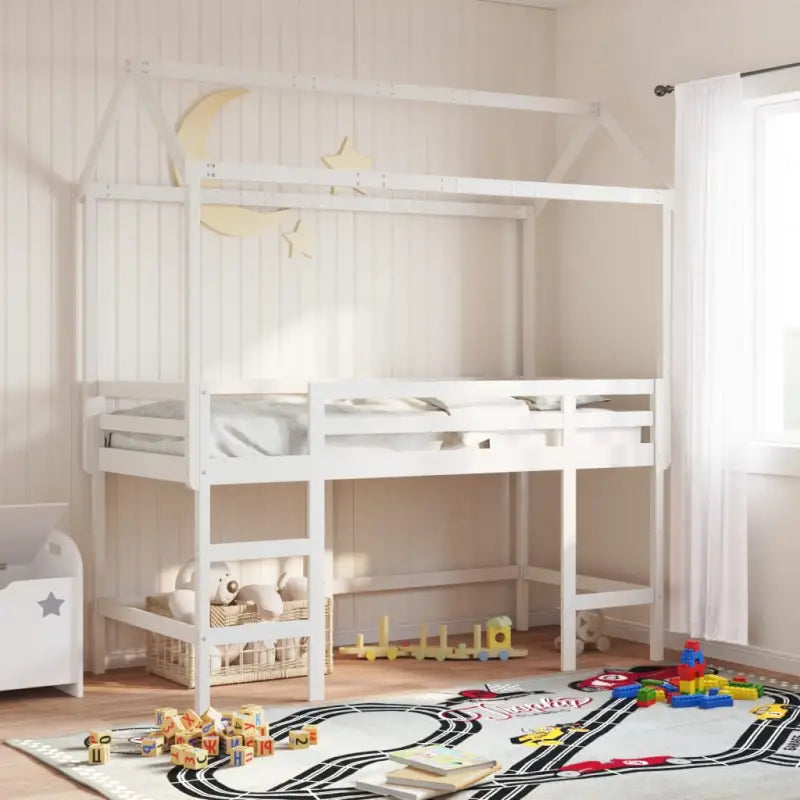 hoogslaper voor kinderen met open zijdeur van massief grenenhout - Bedden & bedframes