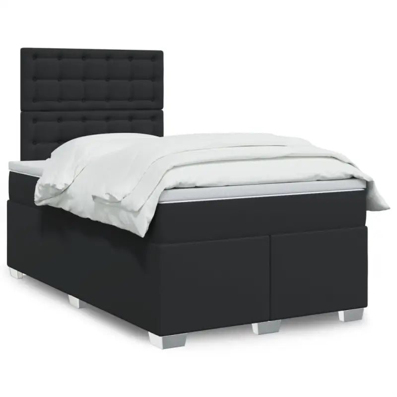 Hoogte verstelbaar boxspringbed met duurzaam kunstleer en comfortabele materiaal vulling - Zwart / 120 x 190 cm