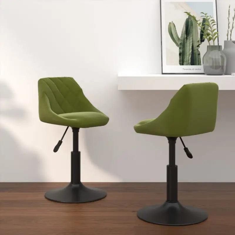 Hoogte verstelbare draaibare eetkamerstoelen met fluwelen design - Lichtgroen / 2 - Eetkamerstoelen