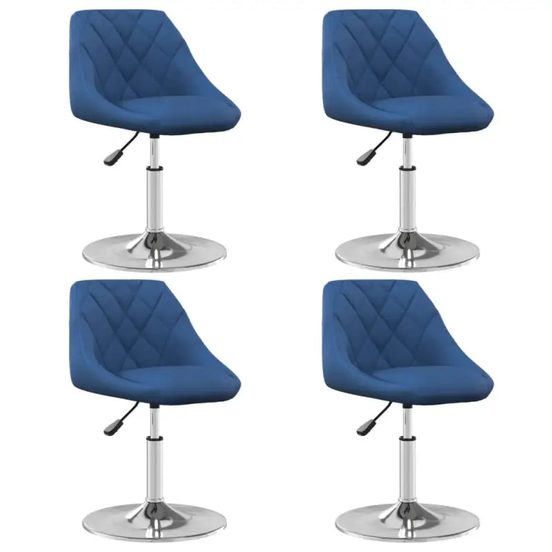 Hoogte verstelbare trendy draaibare eetkamerstoelen met fluwelen bekleding - Blauw / 4 - Eetkamerstoelen
