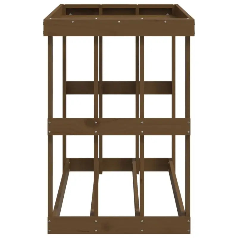 Houtblok Houder voor Buiten van Massief Grenenhout - Brandhoutrekken