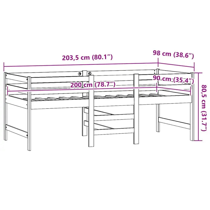 Houten bedframe in massief grenenhout voor extra ruimte in kleine kamers - Bedden & bedframes