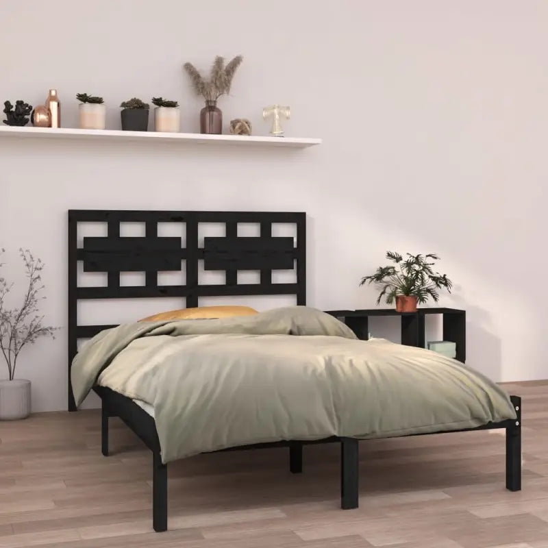 Houten bedframe met tijdloos ontwerp van massief grenenhout - Zwart / 140 x 190 cm - Bedden & bedframes