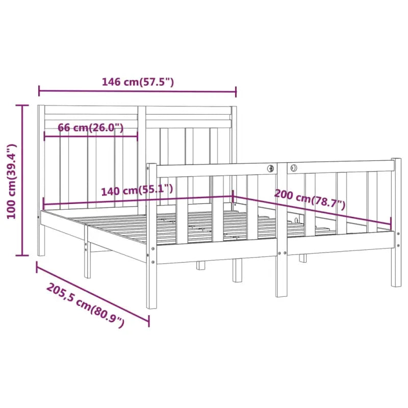 Houten bedframe van massief grenenhout inclusief levering - Bedden & bedframes