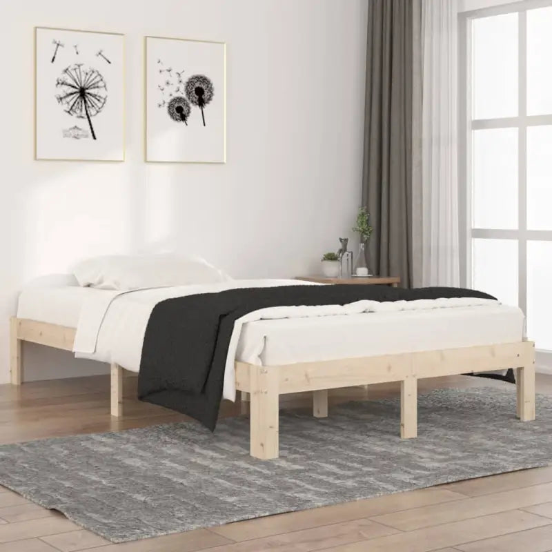 Houten bedframe van massief grenenhout met extra ondersteuning - Naturel / 120 x 200 cm - Bedden & bedframes