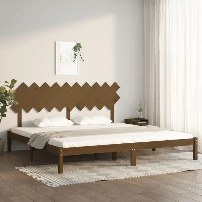 Houten bedframe van massief grenenhout met levering bevat - Honingbruin / 200 x 200 cm - Bedden & bedframes