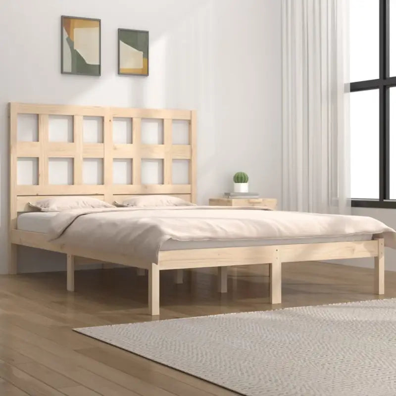 Houten bedframe van massief grenenhout met levering bevat - Naturel / 180 x 200 cm - Bedden & bedframes