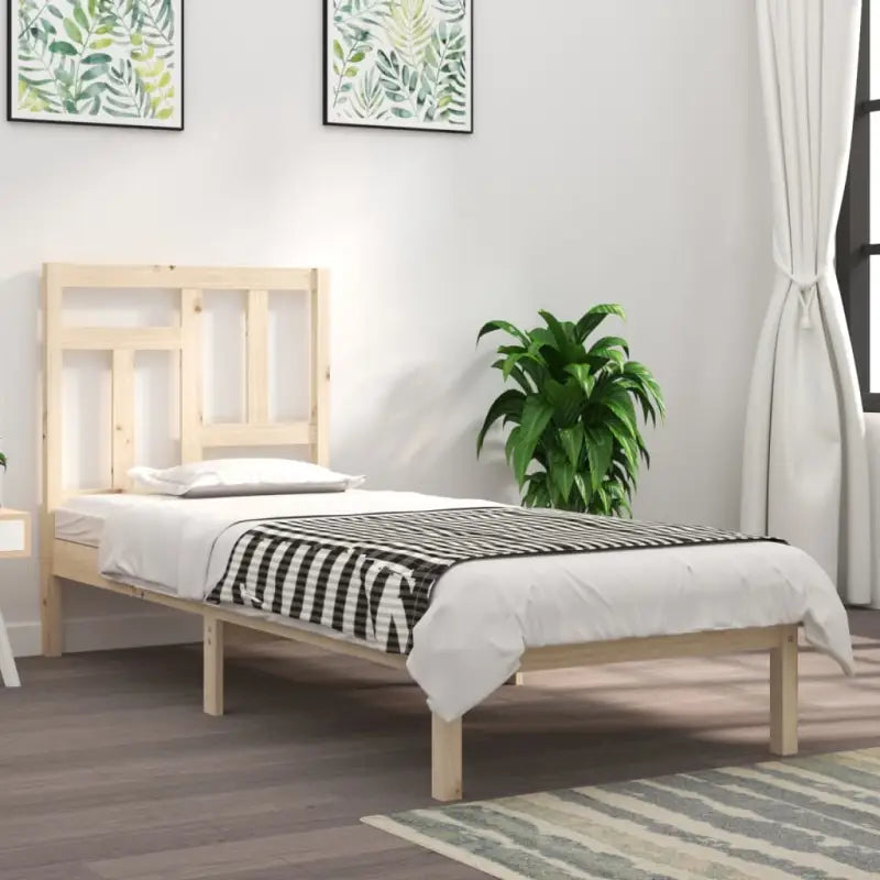 Houten bedframe van massief grenenhout met levering bevat - Naturel / 90 x 200 cm - Bedden & bedframes