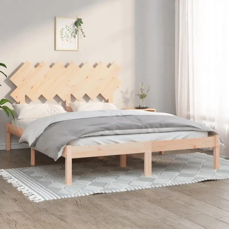 Houten bedframe van massief grenenhout met levering bevat - Naturel / 140 x 190 cm - Bedden & bedframes