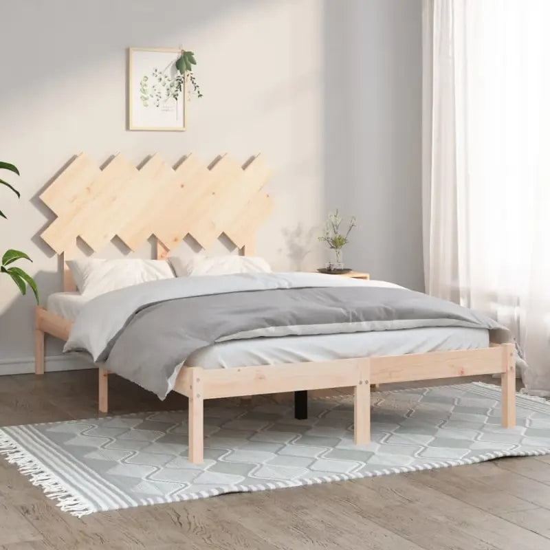 Houten bedframe van massief grenenhout met levering bevat - Naturel / 135 x 190 cm - Bedden & bedframes